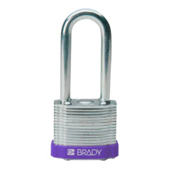 Замки стальные ламинированные Brady, стальные дужки, 51 мм, Ø 6.5 мм, фиолетовые, 6 шт [gws814111]