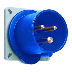 Вилка панельная ABB 216 BAU6W 16A,2P+E,IP67 6H [2CMA166678R1000]