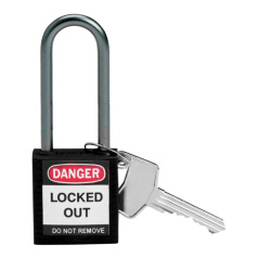 Замки нейлоновые компактные Brady, алюминиевые дужки, 50 мм, Ø 4.7 мм, черные, 6 шт [gws814135]