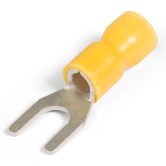 Наконечник кабельный вилочный изолированный КВТ НВИ 6.0-5 с ПВХ манжетой [47490]