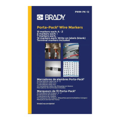 Кабельные маркеры Brady PWM-PK-12, виниловая ткань, 5.5 х 39.7 мм, легенда "A-Z", белый, 450 шт [brd31212]