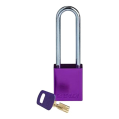 Замок алюминиевый Brady SafeKey со стальной дужкой, 76 мм, Ø 6.4 мм, фиолетовый [gws150330]