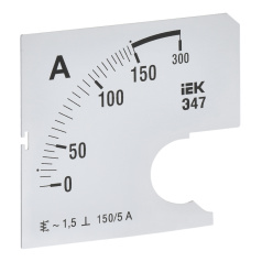 Шкала сменная для амперметра IEK Э47 150/5А класс точности 1.5, 72 х 72 мм [IPA10D-SC-0150]