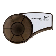 Картридж совместимый M21-750-595WT винил, 19.1 мм х 6.4 м, черный на белом, для Brady BMP21
