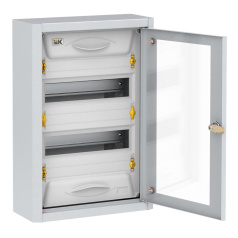 Корпус металлический IEK TITAN 5 ЩРн-24, прозрачная дверь, IP31, УХЛ3, серый [MKM16-N-024-31-Z-U]