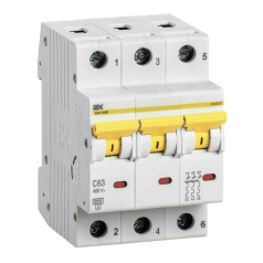Автоматический выключатель IEK KARAT ВА47-60M 3P C 63А 6кА [MVA31-3-063-C]