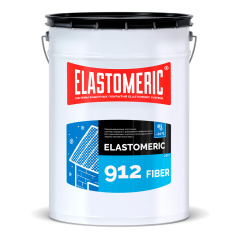 Гидроизоляционная мастика для зимнего ремонта с фиброволокном Elastomeric 912 Fiber, сигнально-серый (RAL 7004), 20 кг