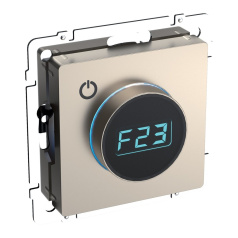 Термостат электронный ТС10-1-БрШ IEK «BRITE» с индикатором, шампань [BR-RT11-K37]