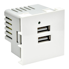 Розетка USB IEK PRIMER РКЮ-23-40-П, A+A 5В 4.2А (2 модуля) белая [PR-KK40D-RU-0-2-AA-K01]