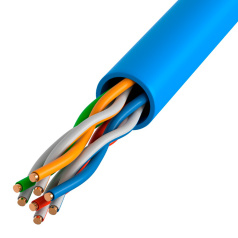 Кабель витая пара ITK U/UTP, категория 5E, 4х2х24AWG, PVC, синий [LC1-C5E04-113]