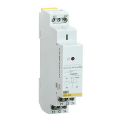 Реле промежуточное модульное OIR IEK 2 контакта 8А 12В AC/DC [OIR-208-ACDC12V]