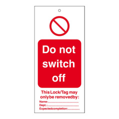 Бирки предупреждающие «Do not switch off», полиэстер, 160х75 мм, 10 шт [gws262951]