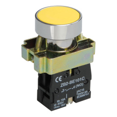 Кнопка управления IEK LAY5-BA51 без подсветки, желтая 1NO [BBT60-BA-K05]