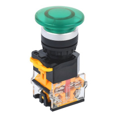 Кнопка Грибок IEK D8-11M Ø 22 мм, 1NO+1NC, зеленая [BBG30-11M-3-22-K06]