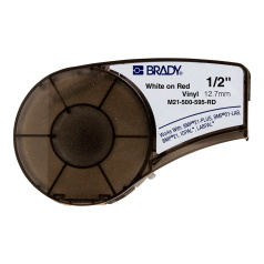 Картридж Brady M21-500-595-RD винил, 12.7 мм х 6.4 м, белый на красном [brd142795]