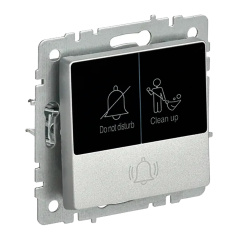 Кнопка звонка с индикацией IEK BRITE ВС10-1-9-БрА для отелей, 10А, алюминий [BR-V14-2-10-K47]