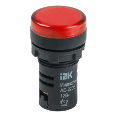 Лампа сигнальная светодиодная, красная IEK AD22DS (LED) 12В [BLS10-ADDS-012-K04]