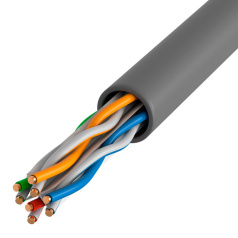 Кабель витая пара ITK U/UTP, категория 6, 4х2х24AWG, PATCH LSZH нг(А)-HF, серый [LC2-C604-121]
