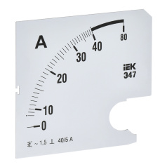 Шкала сменная для амперметра IEK Э47 40/5А класс точности 1.5, 96 х 96 мм [IPA20D-SC-0040]