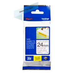 Картридж Brother TZe-S151, 24 мм, черный на прозрачном [TZeS151]