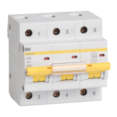 Автоматический выключатель IEK KARAT ВА47-100 3P C 63А 10кА [MVA40-3-063-C]