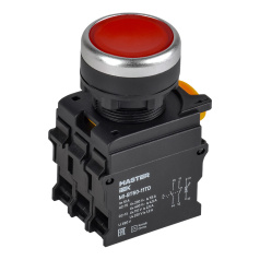 Кнопка с подсветкой и фиксацией IEK MASTER Ø 22 мм, 1NO+1NC, красная [MI-BT60-11TD-3-11-K04]