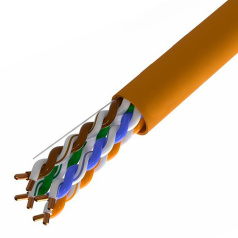 Кабель витая пара U/UTP TOKOV ELECTRIC "Fluke tested", категория 5E, 4х2х24AWG, LSZH, LDPE, оранжевый [TKE-C10-U/UTP-42-5E-305-LSZH]