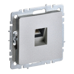 Розетка компьютерная RJ45 IEK BRITE кат. 6 РК11-БрА алюминий [BR-K10-2-K47]
