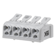 Клемма пружинная соединительная IEK КСПн4-2L+N+PE [UKZ-B06-4P-F1-E0-10]