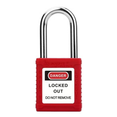 Замки алюминиевые, стальная дужка в нейлоновой оболочке, 38 мм, Ø 6.5 мм, 46х40х20 мм, красные, 6 шт [gws834470]