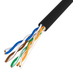 Кабель витая пара U/UTP TOKOV ELECTRIC, категория 5E, 4х2х24AWG, PE, черный [TKE-C05-U/UTP-42-5E-500-OD]