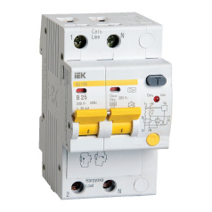 Дифференциальный автомат IEK KARAT АД12M 2P B25 30мА, тип A [MAD12-2-025-B-030]