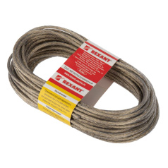 Трос стальной в ПВХ оплетке Rexant Ø 4.0 мм, прозрачный, моток 20 м [09-5140]