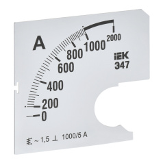Шкала сменная для амперметра IEK Э47 1000/5А класс точности 1.5, 72 х 72 мм [IPA10D-SC-1000]