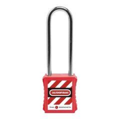 Замок блокировочный нейлоновый со стальной дужкой, 76 мм, Ø 6.3 мм, пиновый ABS-цилиндр, желтый [gwrb201PS76YLW]