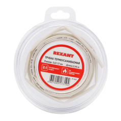 Термоусаживаемая трубка Rexant 3.0/1.5 мм, белая, ролик 2.44 м [29-0001]