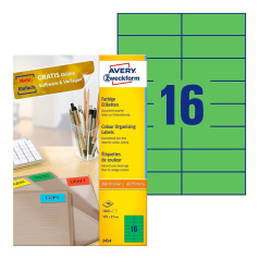 Этикетки самоклеящиеся Avery Zweckform, зеленый, 105 x 37 мм, 16 этикеток на листе А4 (100 листов) [3454]