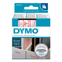Картридж Dymo S0720520/45012, 12 мм, красный на прозрачном