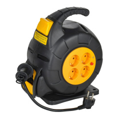 Удлинитель на катушке УК10 IEK TWIST, 2P+PE 3х1.5 мм², с автосмотчиком, 10 м [TW-KP27-16-04-10]