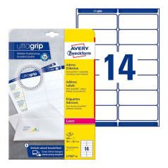 Почтовые этикетки Avery Zweckform, белые, 99.1 x 38.1 мм, 14 этикеток на листе А4 (40 листов) [L7163-40]