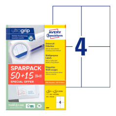 Этикетки самоклеящиеся Avery Zweckform, белые, 105 х 148 мм, 4 этикетки на листе А4 (65 листов) [6601]