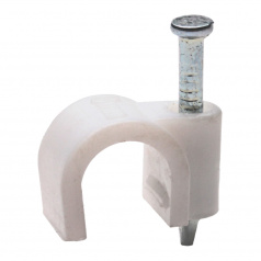 Крепеж кабеля круглый с гвоздём Rexant 14 мм, белый (50 шт) [07-4014]