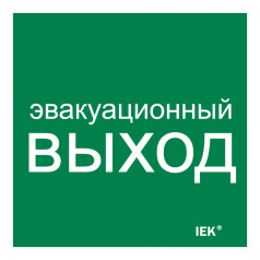Самоклеящаяся этикетка IEK 150х150 мм, Эвакуационный выход [LPC10-1-15-15-EVV]