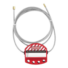 Тросовый блокиратор, сталь в ПВХ оплетке, Ø 4 мм, 1.8 м, красный [gwrL11-4]