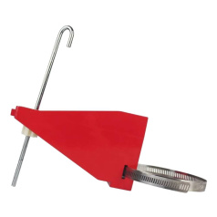 Блокиратор шарового вентиля с крюком большой, цинковый сплав и сталь, внешний Ø трубы 78 - 140 мм, красный [gwrF09]