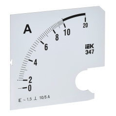 Шкала сменная для амперметра IEK Э47 10/5А класс точности 1.5, 96 х 96 мм [IPA20D-SC-0010]