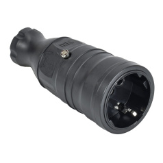 Розетка переносная IEK OMEGA РБп14-1-0м IP20 черная [OM-KR20-16-20-P1-00-K02]