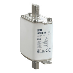 Плавкая вставка предохранителя ППНИ-33 IEK габарит 00, 6А [DPP10-006]