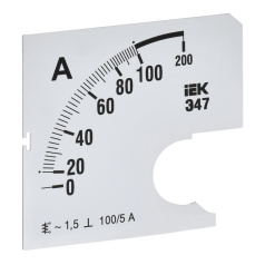 Шкала сменная для амперметра IEK Э47 100/5А класс точности 1.5, 72 х 72 мм [IPA10D-SC-0100]