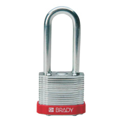 Замки стальные ламинированные Brady, стальные дужки, 51 мм, Ø 6.5 мм, черные, 6 шт [gws814105]